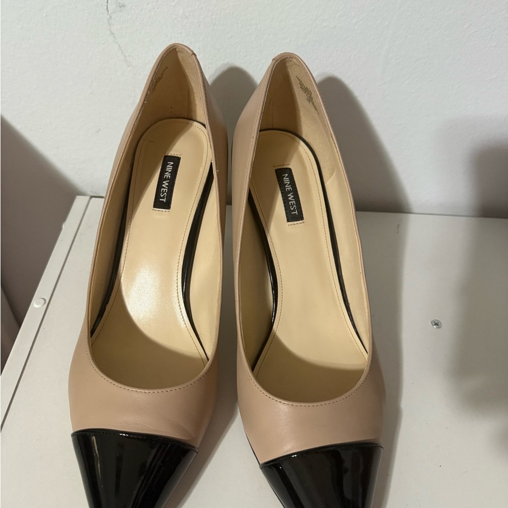 Nine West Beige and Black Heels